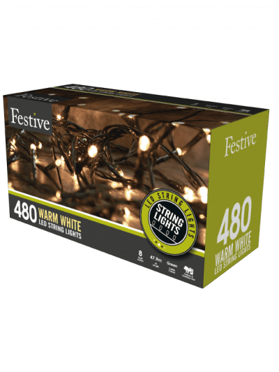 Festive - 480 timer string lights - warm white, garden and outdoor living lighting