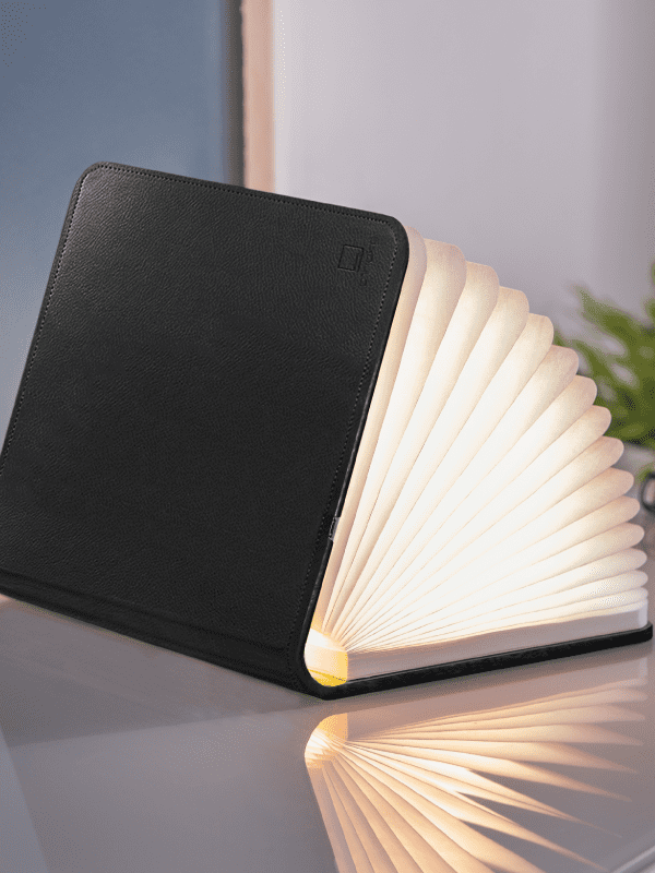 Black large smart book light in home