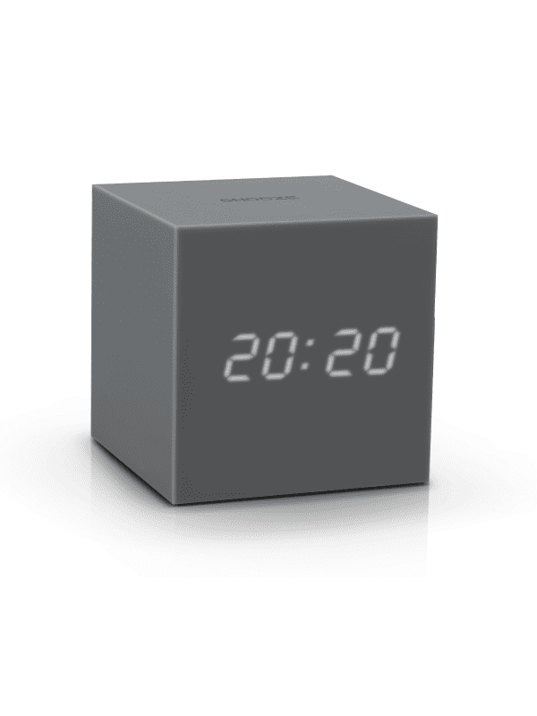 Gingko - cube clock - grey