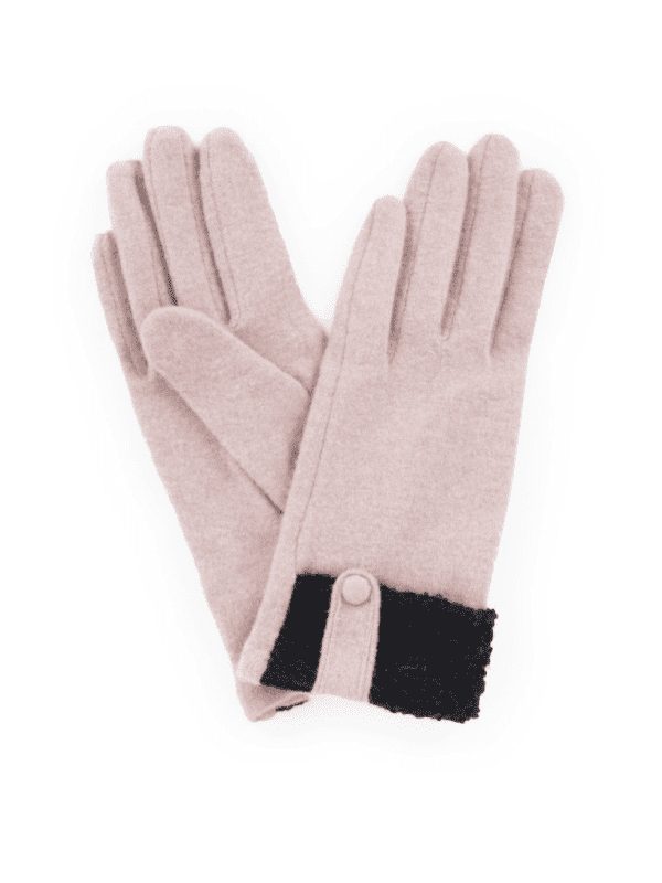 Powder dusky pink wool gloves