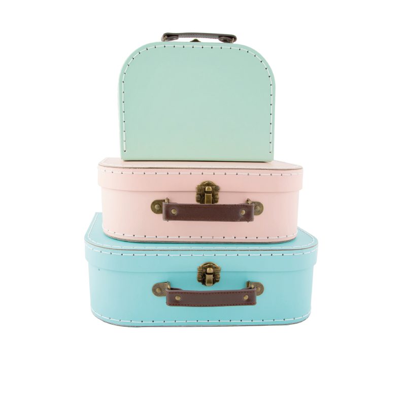 Sass & Belle 3 Pastel Retro Suitcases Homeware of Derby