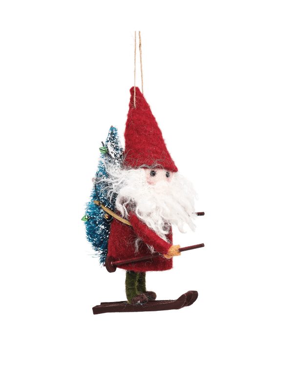 Sass & Belle skiing Santa decoration