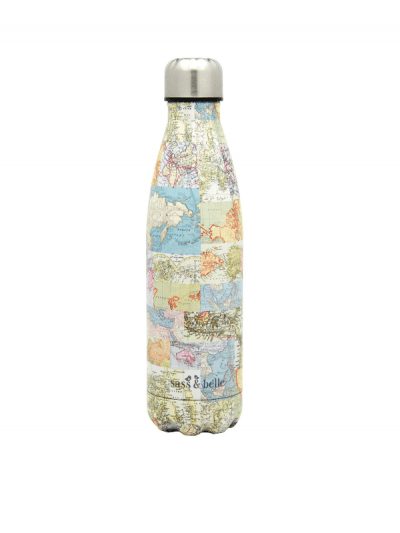 Sass & Belle world map water bottle