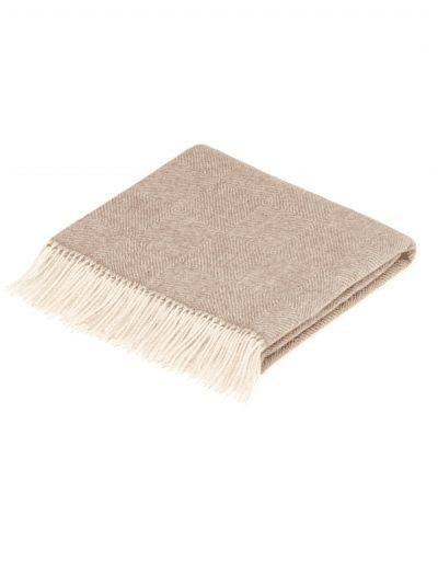 Bronte by Moon - diamond herringbone throw in natural colourways