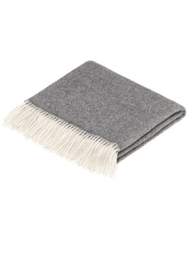 Bronte by Moon - diamond herringbone throw - grey