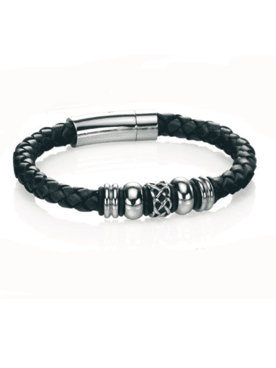 Fred Bennett Celtic bead leather bracelet