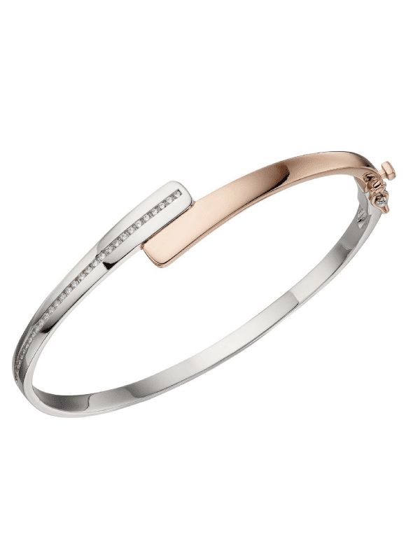 Fiorelli - hinged silver & rose gold bangle