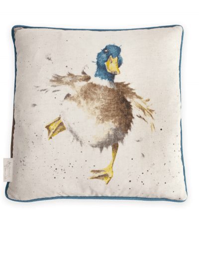 Wrendale cushion with duck print, homeware and home decor