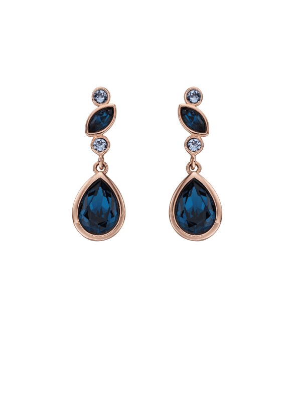 Elements Silver - Blue crystal drop earrings