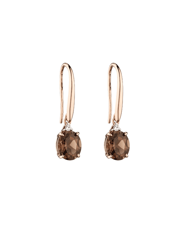 Elements Gold - smokey quartz earrings