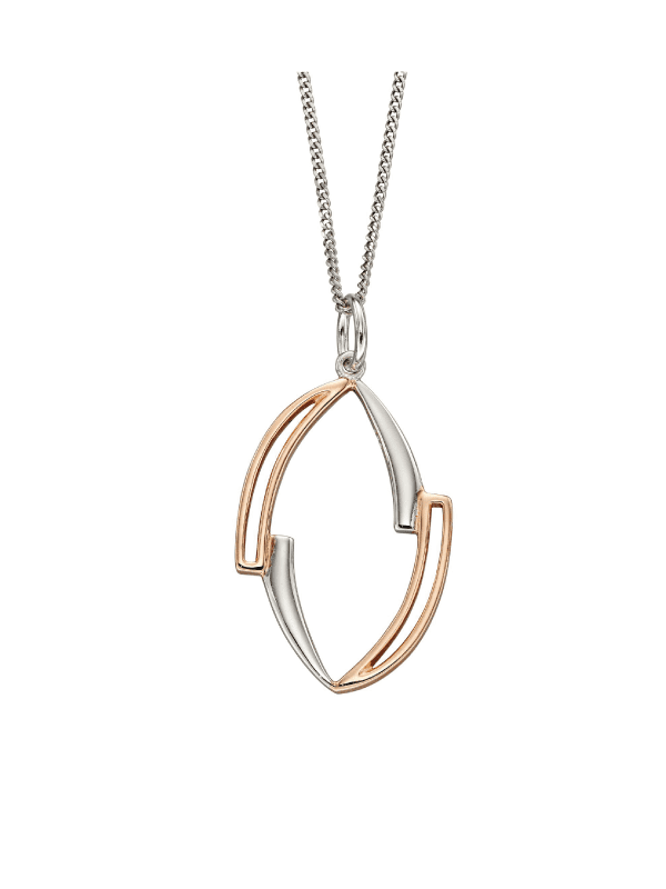 rose gold and silver pendant