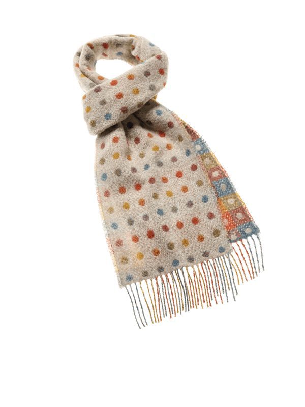 Bronte by Moon - multi spot scarf - beige