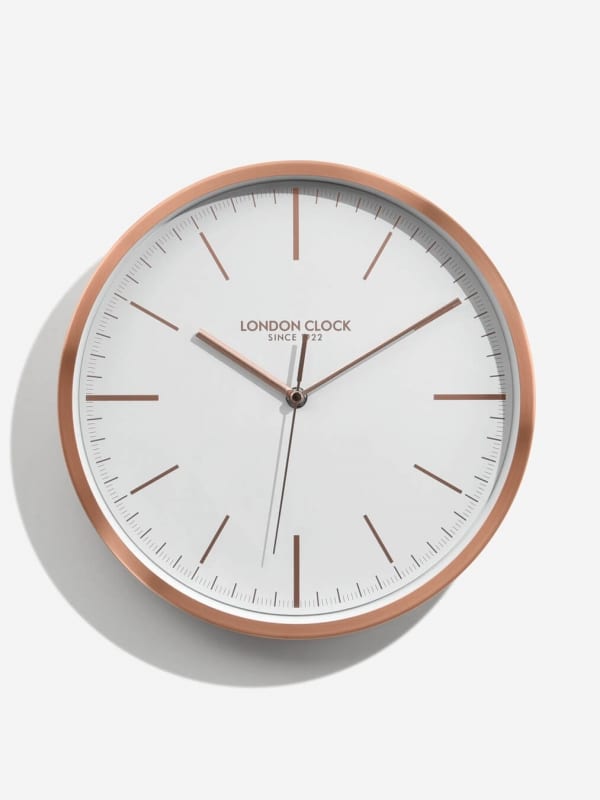 London Clock - copper & white round clock