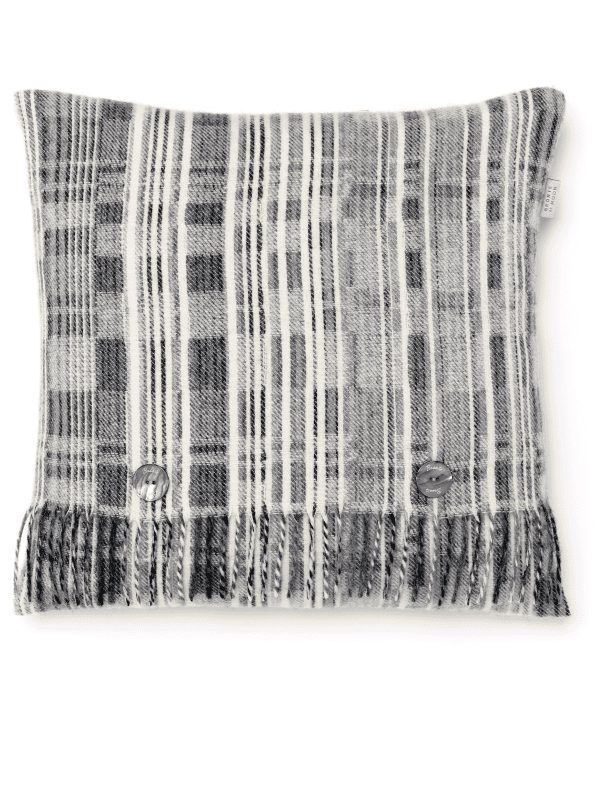 Bronte by Moon - grey multi-striped cushion
