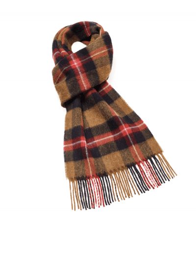 Bronte by Moon - camel & red checked scarf