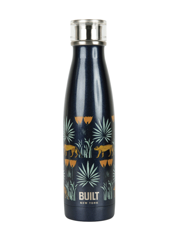 Built Water Bottle with lion and flower design, gift and homeware