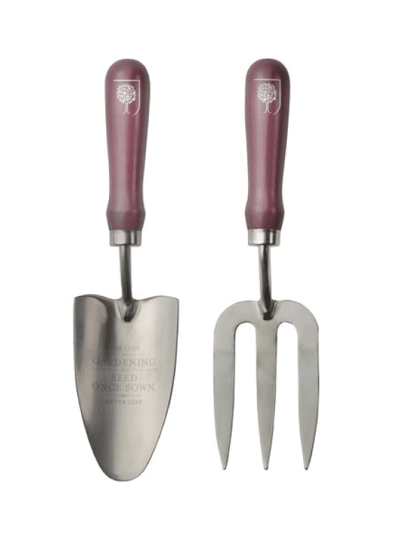 Burgon & Ball Trowel and fork set passiflora