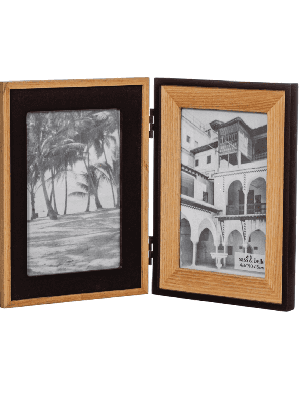 wooden and black double standing frame, homeware