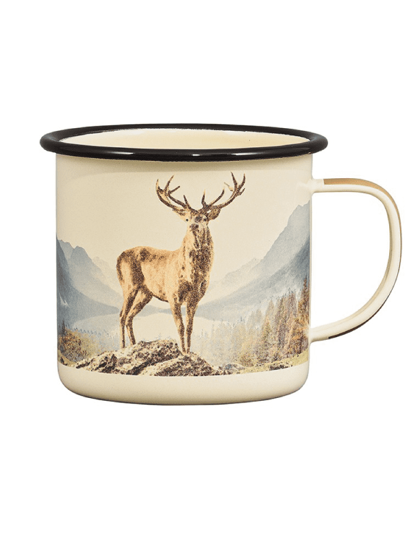 enamel mug with deer print, gifts for him