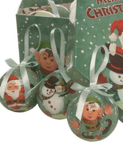 festive set of 14 Christmas pal decoupage baubles