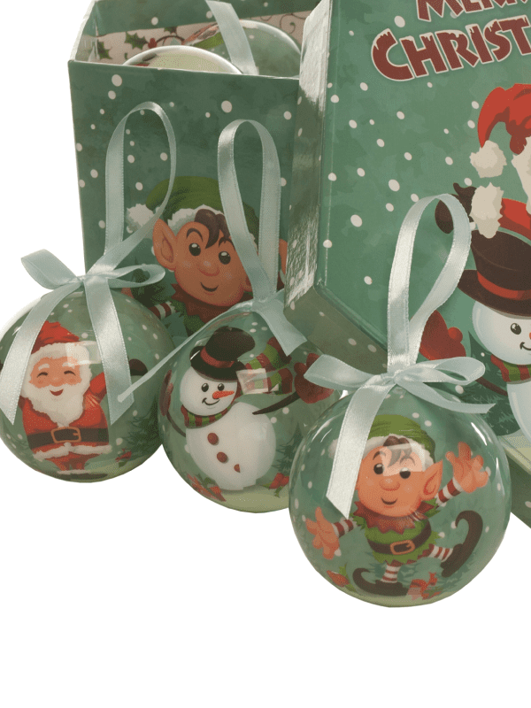 festive set of 14 Christmas pal decoupage baubles