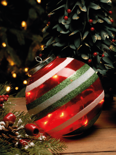 festive light up Christmas crackle ball