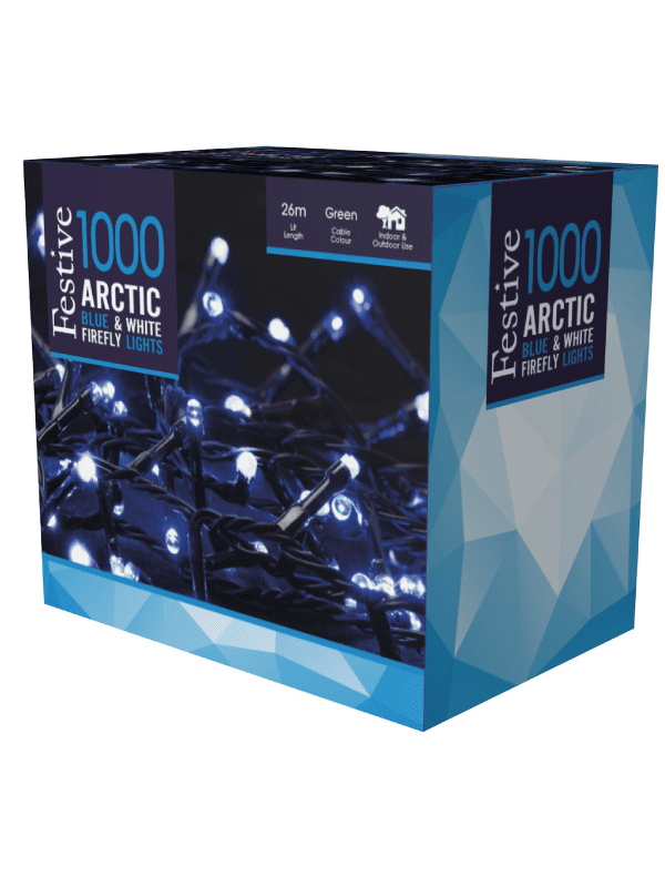 Festive - 1000 arctic firefly lights, outdoor living and garden lighting