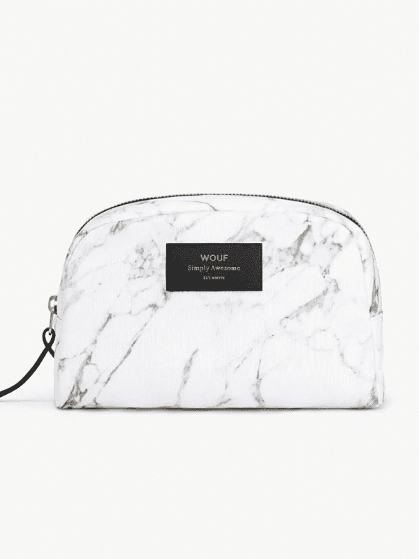 woof marble make up bag