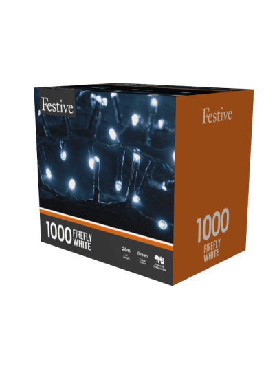 festive 1000 white firefly lights