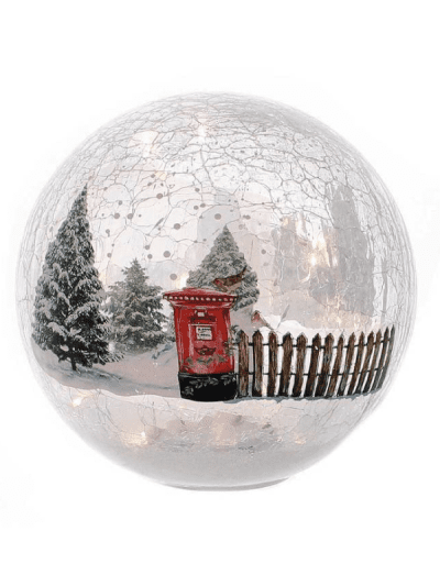 festive 20cm winter scene crackle ball