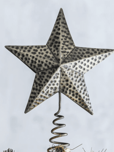 garden trading hammered tree topper star iron