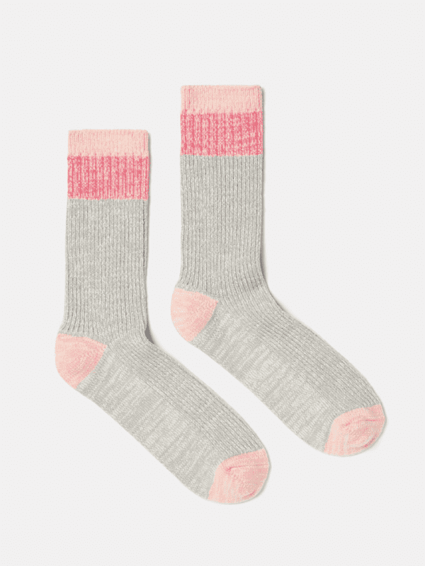 joules pink and grey boot socks