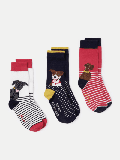 joules 3 pack dog socks