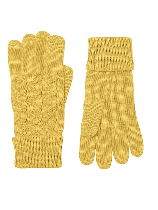 joules Elena cable gloves in antique gold