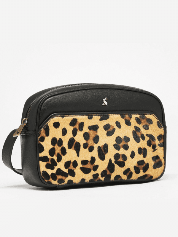 joules leopard print camera bag