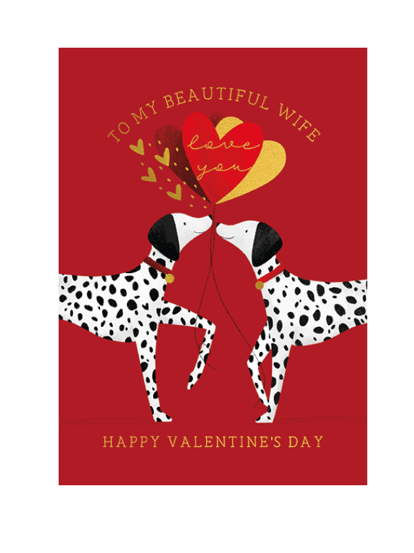 the art file - wife Dalmatian valentines card