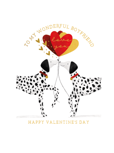 the art file boyfriend Dalmatian valentines card