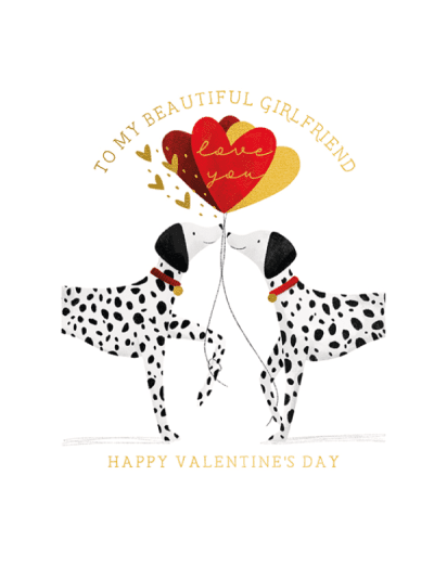 the art file girlfriend Dalmatian valentines card