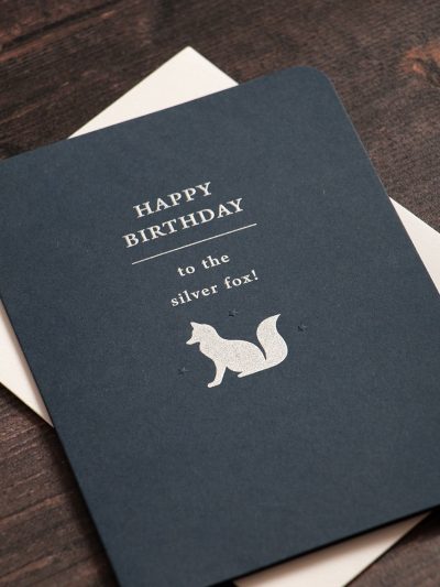 Silver Fox - Mulberry & Olive Birthday Card