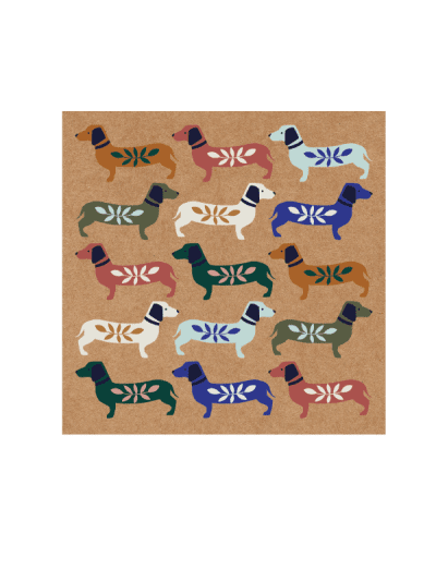 the art file - meadow blue dachshund greetings card