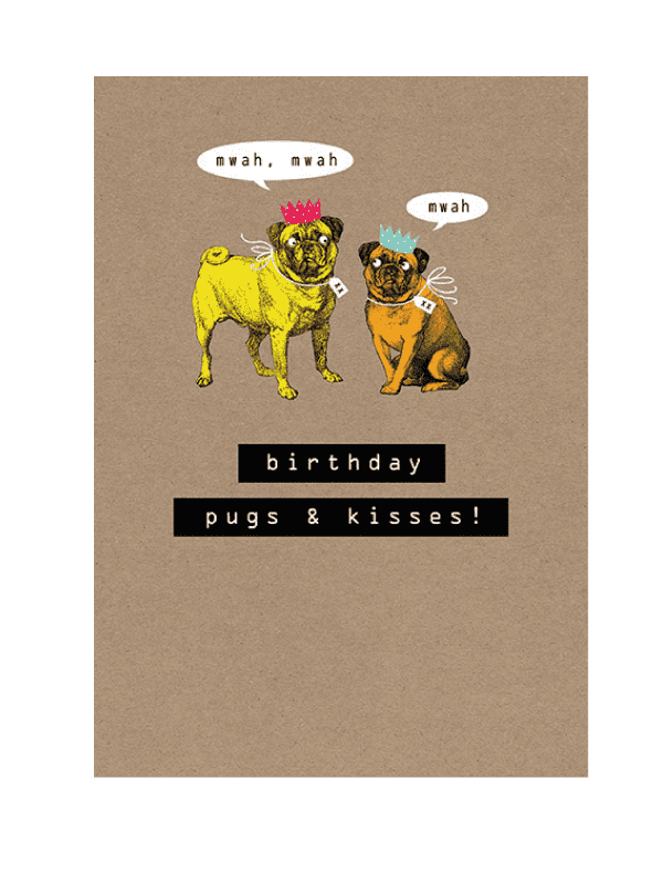 Pugs - Rock On! Birthday Card - Bennetts of Derby