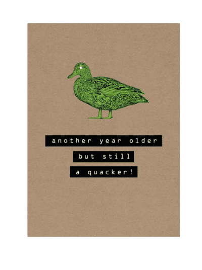 the art file - rock on duck birthday card