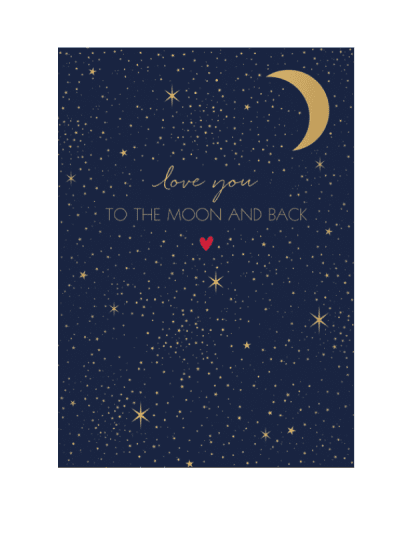 The art file - moon and back valentines card
