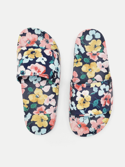 joules multi floral pool sliders