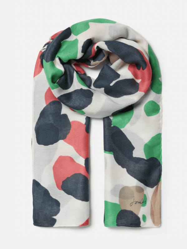 joules river scarf - cream with spots