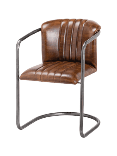 Hill interiors Billy Brown Leather Dining Chair