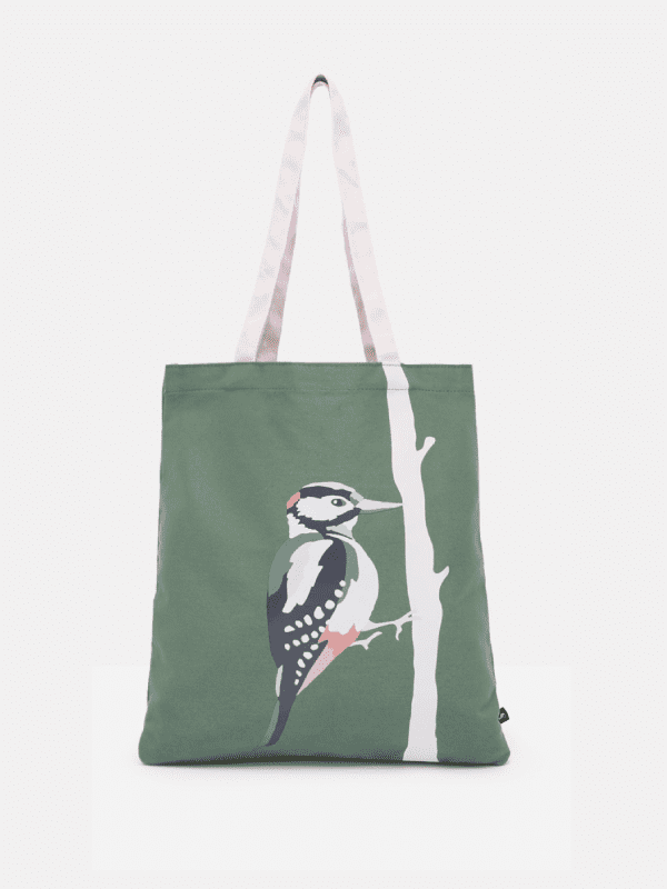 joules khaki woodpecker tote bag