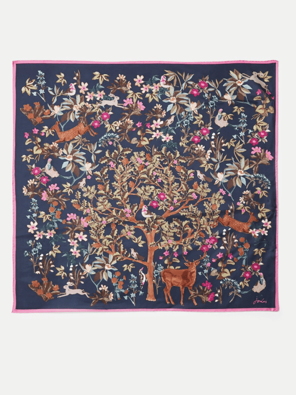 joules Bloomfield navy tree scarf
