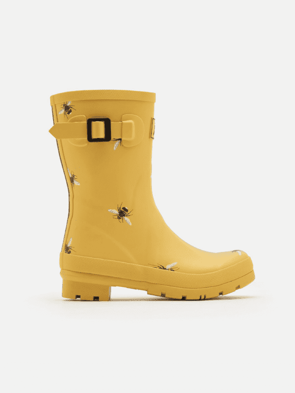 joules mid height yellow bee wellies