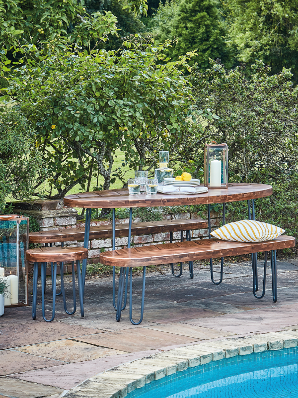borough 5 piece outdoor furniture dining set